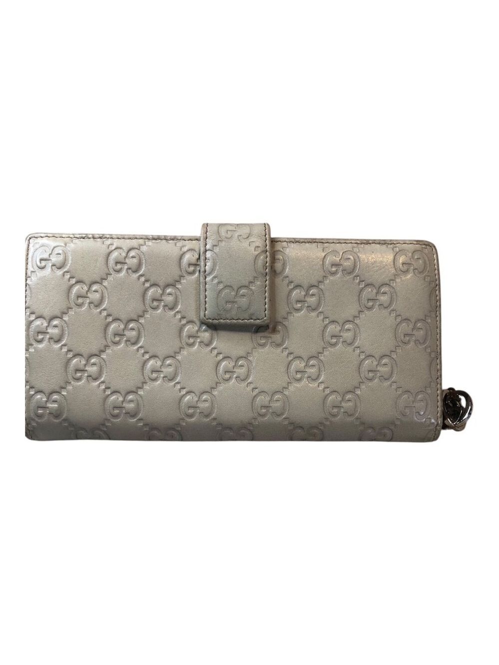 GUCCI GUCCISSIMA Continental Flap Wallet with GG Zipper Pull- Taupe